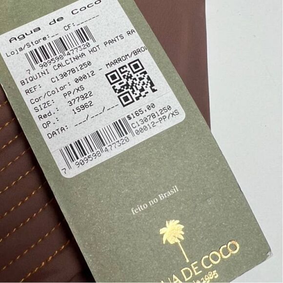 NWT Agua De Coco Brown Hot Pants Bikini Bottom Sz. XS - Picture 4 of 11